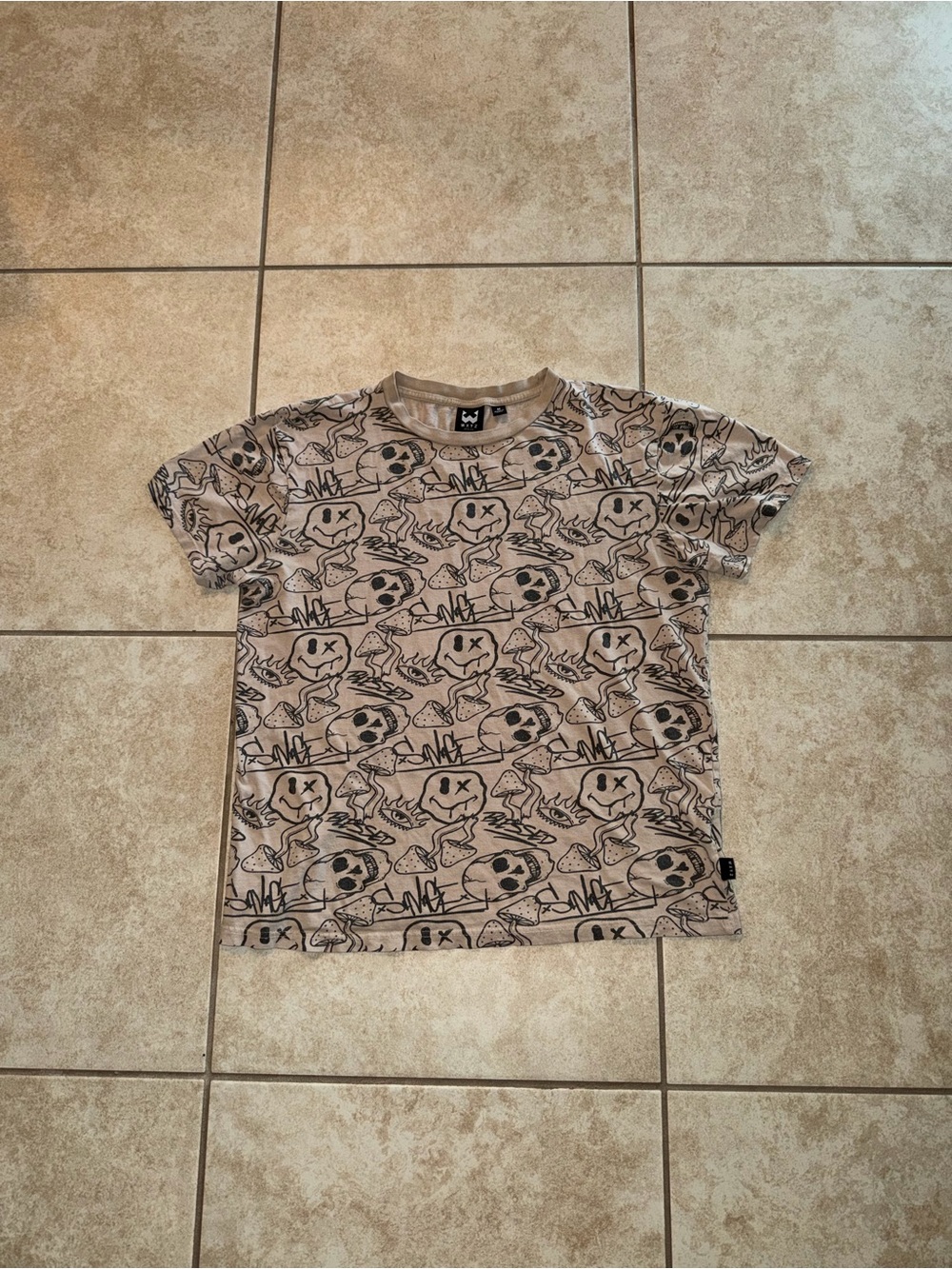 WXYZ Vintage Trippy Legendary Art Cream Black T Shirt